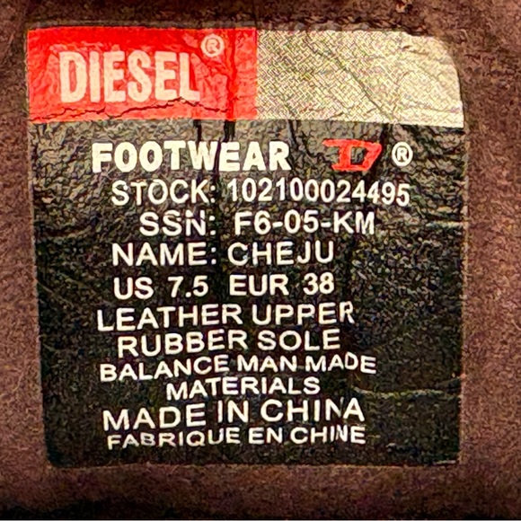 Y2K Vintage DIESEL CHEJU 78 Brown Women's Leather Sneakers Shoe Size 7.5 - Picture 12 of 13